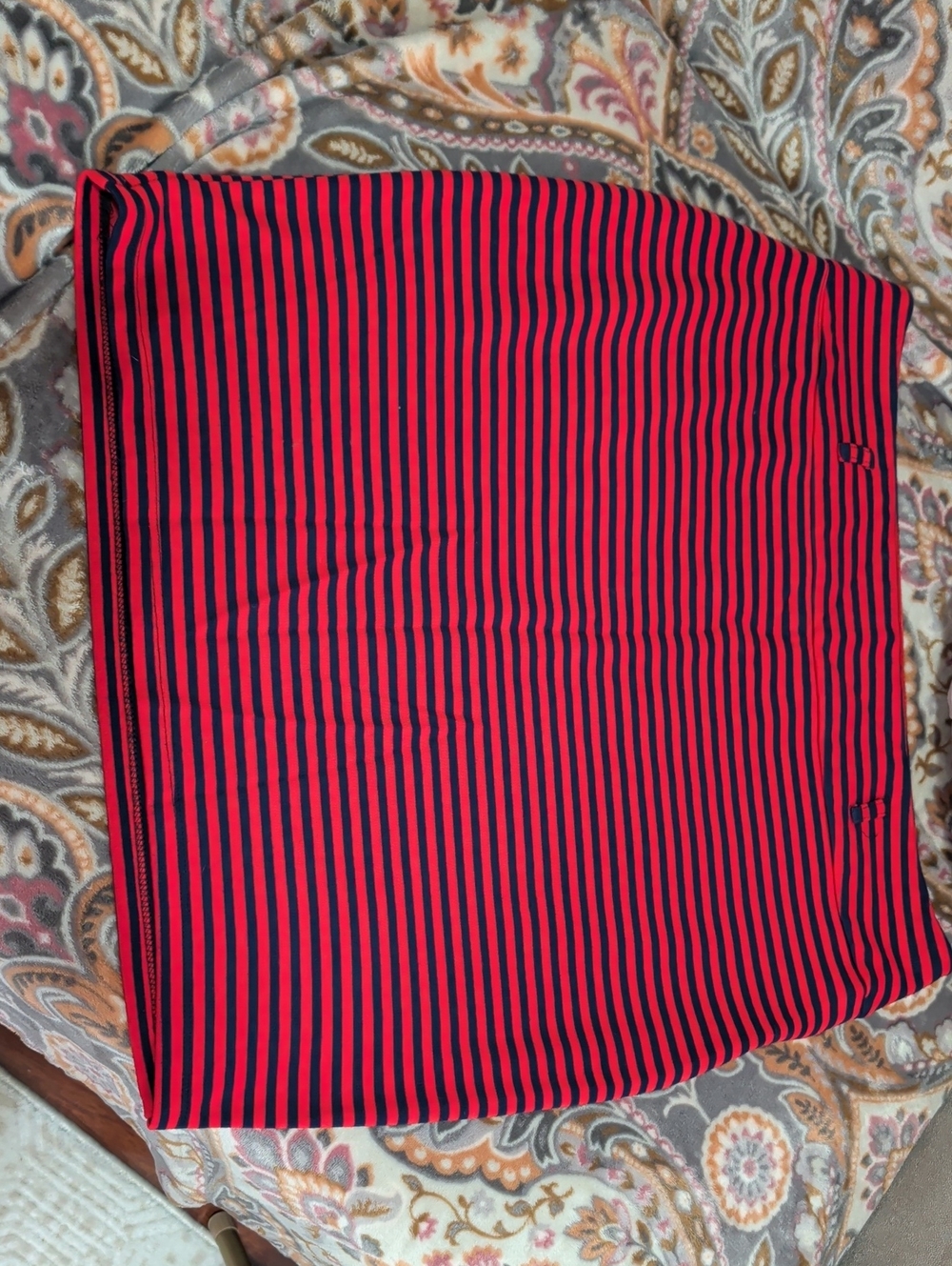 Ashley Stewart Red and Navy Striped Skirt Size 1X